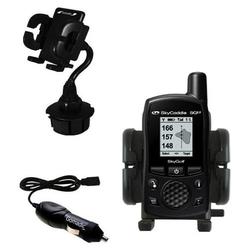 Gomadic SkyGolf SkyCaddie SG2.5 Auto Cup Holder with Car Charger - Uses TipExchange