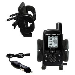 Gomadic SkyGolf SkyCaddie SG2.5 Auto Vent Holder with Car Charger - Uses TipExchange