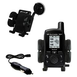 Gomadic SkyGolf SkyCaddie SG2.5 Flexible Auto Windshield Holder with Car Charger - Uses TipExchange