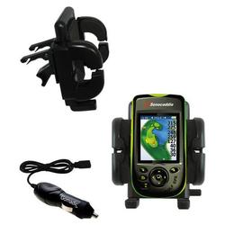 Gomadic Sonocaddie v300 GPS Auto Vent Holder with Car Charger - Uses TipExchange