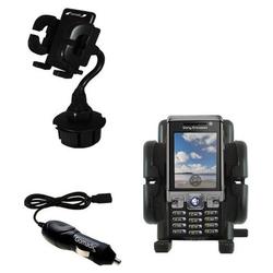 Gomadic Sony Ericsson C702c Auto Cup Holder with Car Charger - Uses TipExchange