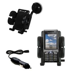 Gomadic Sony Ericsson C702c Flexible Auto Windshield Holder with Car Charger - Uses TipExchange