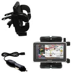 Gomadic Sony Nav-U NV-U83T Auto Vent Holder with Car Charger - Uses TipExchange