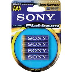 Sony Batteries Sony STAMINA AM4PTB4A Platinum Alkaline AAA Size General Purpose Battery - Alkaline - 1.5V DC - General Purpose Battery