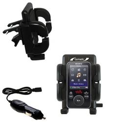 Gomadic Sony Walkman NWZ-E436F Auto Vent Holder with Car Charger - Uses TipExchange
