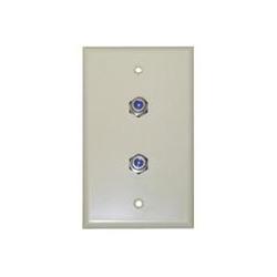Steren 2 Socket TV/Phone Faceplate - 1-Gang - F81 Coaxial - Ivory