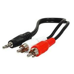 Steren 3.5mm to RCA Audio Y-cable - 1 x Mini-phone - 2 x RCA - 6 - Black (255-037)