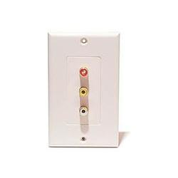 Steren 3 Socket RCA Decorator-Style Faceplate - 1-Gang - RCA - White