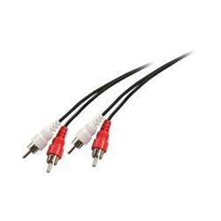 Steren Audio Patch Cable - 2 x RCA - 2 x RCA - 50ft - Black
