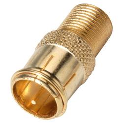 Steren F Series Push-On F Adapter ( Gold-Plated) - F-connector to F Quick Disconnect