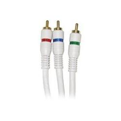 Steren Python Component Video Cable - 3 x RCA - 3 x RCA - 3ft - Ivory