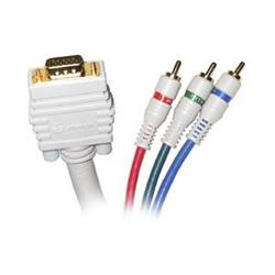 Steren Python HDTV SVGA Component Cable - 1 x HD-15 - 3 x RCA - 6ft - Ivory