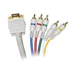 Steren Python HDTV SVGA Component Cable - 1 x HD-15 - 5 x RCA - 25ft - Ivory