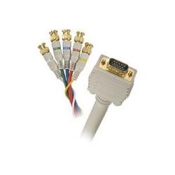 Steren Python HDTV SVGA Video Component Cable - 1 x HD-15 - 5 x BNC - 6ft - Ivory