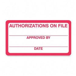 Tabbies Authorization On File Medical Label