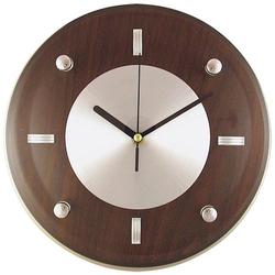 Timekeeper Lacquered Oak, Glass & Chrome Wall Clock