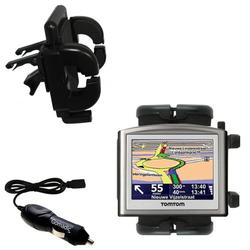 Gomadic TomTom ONE Europe Auto Vent Holder with Car Charger - Uses TipExchange