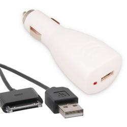Eforcity USB Car Charger Adaptor w/ Sync / Charging Cable Combo for iPod