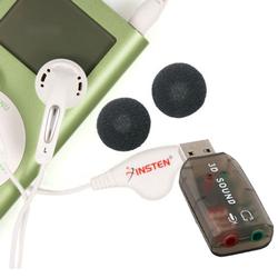 Eforcity USB Sound Card w/ Stereo Headset / White