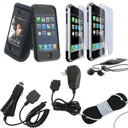 Eforcity iPhone 1st Gen (NOT for iPhone 3G) - Sportband / Stereo Headset w Switch / Skin Case / Screen Protec