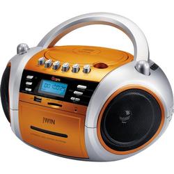 jWIN Electronics JX-CD573DORG Portable Stereo Boombox with CD - Cassette - Radio