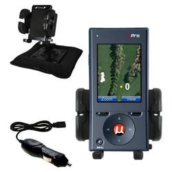 Gomadic uPro uPro Golf GPS Auto Bean Bag Dash Holder with Car Charger - Uses TipExchange