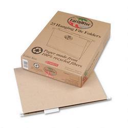 Esselte Pendaflex Corp. 100% Recycled Hanging File Folders, 1/5 Cut, Letter Size, Natural, 25/Box (ESS74542)