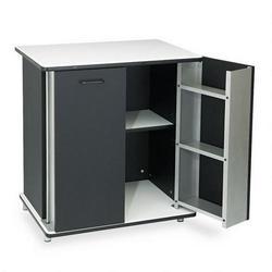 Vertiflex Products 2-Door Refreshment Stand with White Melamine Top & Black Metal Cabinet (VRT35157)