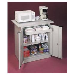 Office Impressions Design 2-Door Steel Refreshment Center with Pull-out Drawer, Light Gray (OID98011)