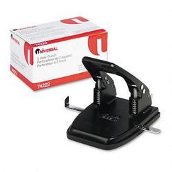 Universal Office Products 25-Sheet Capacity Two-Hole Punch, 9/32 Dia. Holes, Black (UNV74222)