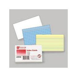 Universal Office Products 3 x 5 Index Cards, Canary, 100 Cards/Pack (UNV47202)