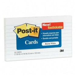 3M Post-it Adhesive Ruled Index Card - 3 x 5 - 50 x Card (635R)