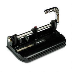 Swingline/Acco Brands Inc. 40-Sheet Lever Action Accented Heavy-Duty Punch, 2-7 Holes, 11/32 Dia., Black (SWI74400)