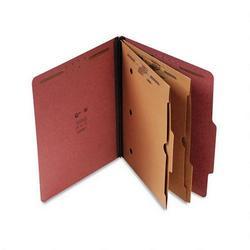S And J Paper/Gussco Manufacturing 6-Section 2-Pocket Red Pressboard Classification Folder, 2-1/4 Exp., Letter (SJPS60447)