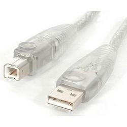 STARTECH.COM 6 ft Fully Rated Transparent USB 2.0 Certified Cable USB A to USB B