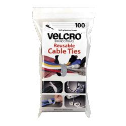 Velcro Usa, Inc. 8 Black Reusable, Adustable, Pre-cut Ties (VEK91140)