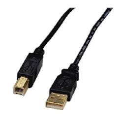 Compucessory A-B USB Cable,2.0,Gold Plated,PVC Cable Jacket,16',Black (CCS10429)