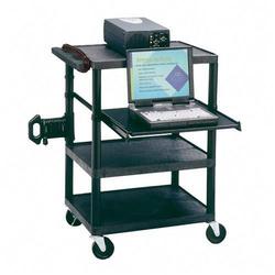 Acco Accessories ACCO Multimedia Projector Cart With Laptop Shelf - Plastic - Black