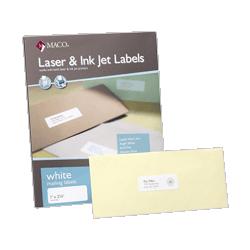 Maco Tag & Label Address Labels, 1-1/3 x4 , 1400/BX, White (MACML1400)