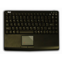 ADESSO Adesso AKB-410PB Slim Touch Mini Keyboard with Built in Touchpad - PS/2 - 88 Keys - Black