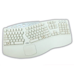 ADESSO Adesso PCK-208W Tru-Form Media Contoured Ergonomic Keyboard - USB - 105 Keys - White