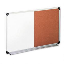 Universal Aluminum Frame Combination Melamine/Cork Board, 24w x 18h (UNV43742)