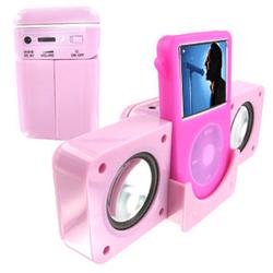 Wireless Emporium, Inc. Amplified Portable Speakers for iPod Nano/Mini/Photo/Video (PINK)