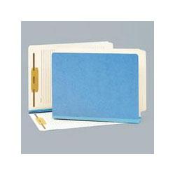 Smead Manufacturing Co. Antimicrobial End Tab Pressboard Folders, 2 Expansion, Blue/Manila, 25/Box (SMD34720)