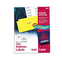 AVERY DENNISON Avery Dennison Address Labels - 1 Width x 2.75 Length - 1500 / Box - Clear (5660)
