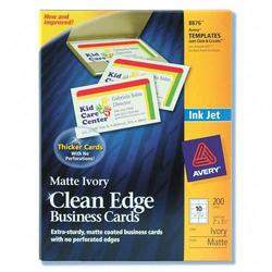 AVERY DENNISON Avery Dennison Clean Edge Inkjet Business Card - A8 - 2 x 3.5 - Matte - 200 x Card - Ivory (8876)