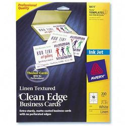 AVERY DENNISON Avery Dennison Clean Edge Inkjet Business Card - A8 - 2 x 3.5 - Matte - 200 x Card - White (8873)
