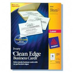 Avery-Dennison Avery Dennison Clean Edge Laser Business Cards - 2 x 3.5 - 200 x Card - Ivory