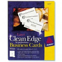 Avery-Dennison Avery Dennison Clean Edge Laser Business Cards - 2 x 3.5 - 400 x Card - White