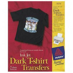 AVERY DENNISON Avery Dennison Dark T-Shirt Transfers - Letter - 8.5 x 11 - Matte - 5 x Transfers (3279)